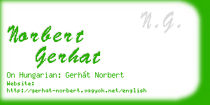 norbert gerhat business card